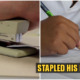 K.Kinabalu Teacher STAPLES 10yo Student's Ear Because He Didn't Finish His Homework - WORLD OF BUZZ