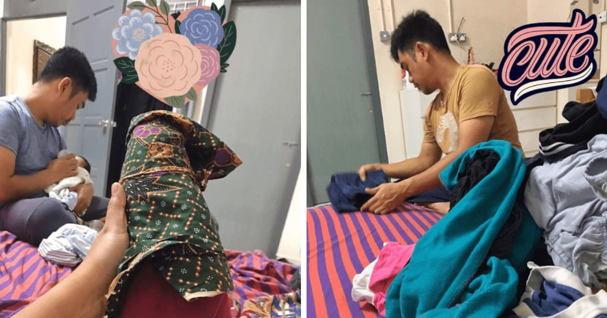 “Most Loving Husband”, M’sian Lady Shares How Her Husband Did Chores & Prep Baths After She Gave Birth - WORLD OF BUZZ