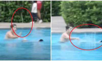 Watch: Tiger Father Trains Little Boy On How To Swim While Flicking & Whacking Him With A Cane - WORLD OF BUZZ