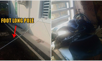 Johor Thieves Used ONLY A 12-Foot Long Pole & Hook To Steal RM3,000 From A Locked House - WORLD OF BUZZ