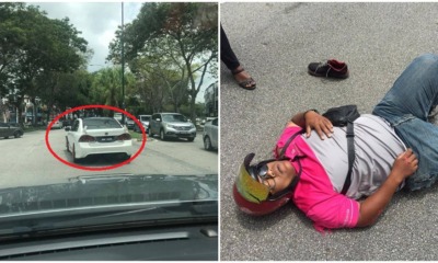 M'sian Driver Mercilessly Hits Food Delivery Rider & Drives Off, Netizens Expose His Personal Data - WORLD OF BUZZ