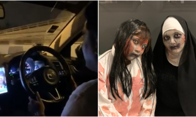 Driver Prank Calls His Wife After Picking Up Passengers Dressed As Pontianak For Halloween - WORLD OF BUZZ 1