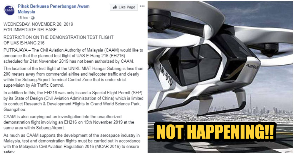 Flying Car Test Flight NO GO Because It Didn't Get The Approval From The Civil Aviation Authority - WORLD OF BUZZ