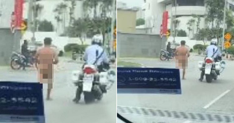 Man Suffering From Depression Ran Naked In Dang Wangi, PDRM Clothed Him & Gave Pocket Money - WORLD OF BUZZ