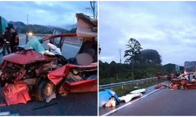 Kuantan Man Dozes Off While Driving & Crashes Into Parked Lorry, Killing 2 Of His Friends - WORLD OF BUZZ 2