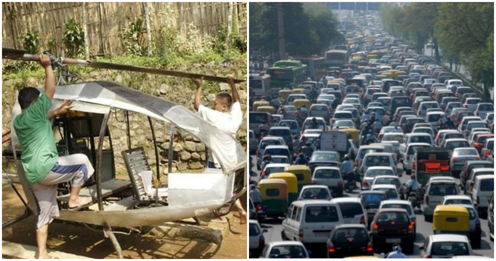 Man Builds DIY Helicopter After Feeling Frustrated Of BeingStuck In Traffic Jams - WORLD OF BUZZ 1