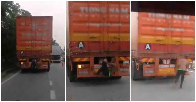 Man Hangs On To Trailer To Get A Free Ride, Runs Towards The Sunset When He Arrives At His Destination - WORLD OF BUZZ 1