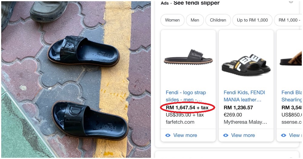 M'sian Man Needed to Pray, Hires Friend To Take Care Of His RM1k+ Fendi Slippers - WORLD OF BUZZ