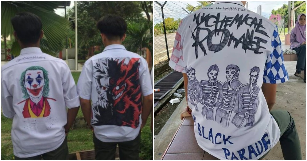 M'sian Students Bring Back Nostalgia With Incredible Drawings On Shirt, Impresses Netizen - WORLD OF BUZZ