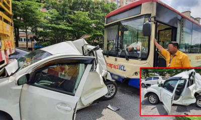 Myvi Crushed to Half Its Size in Horrific Accident With RapidKL Bus, Suspe - WORLD OF BUZZ