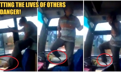 Video: Bus Driver Uncle Sings, Dances & Plays The Air Guitar While Steering Bus With Foot - WORLD OF BUZZ 1