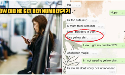 Creepy Guy Texts M'sian Girl After Sitting Next to Her on Train, But She Didn't Share Her Number - WORLD OF BUZZ