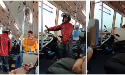 Kind-Hearted M'sian Bus Driver Helps Stranded Motorcyclist with Faulty Motor in Heavy Rain - WORLD OF BUZZ 3