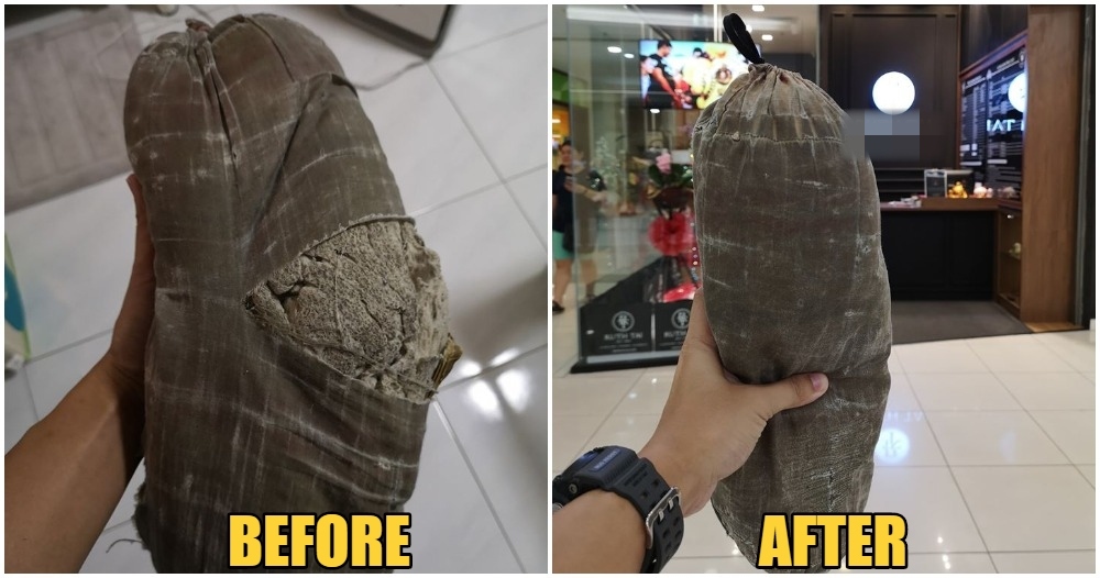 M'sian Man's 25yo Bantal Busuk Gets "Life-Threatening" Tear, Managed To Be Saved By Pro Tailor - WORLD OF BUZZ