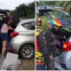 M'sians Of All Races Help A Lone Female Driver Change Her Flat Tire Together, Makes Us All Proud - WORLD OF BUZZ