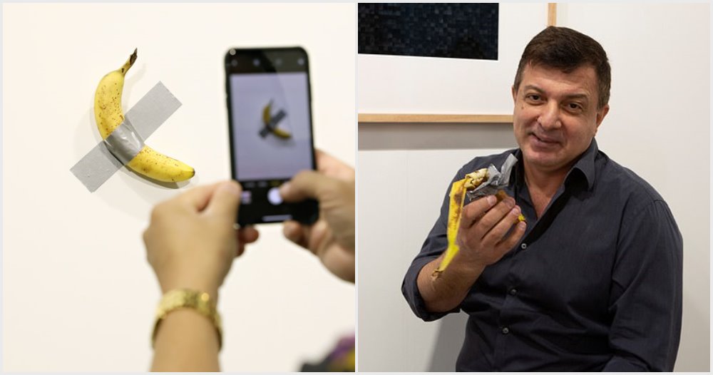 RM500k Art Installation Features a Banana Taped To The Wall, Eaten By Hungry Man - WORLD OF BUZZ 3