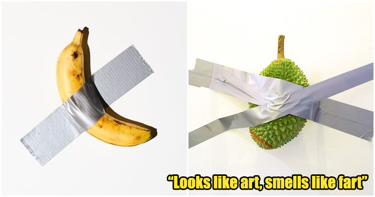 Singapore durian store taped durian on white wall - WORLD OF BUZZ 6