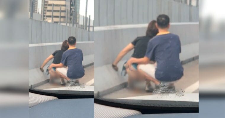Woman Caught POOPING by The Roadside of Johor-Singapore Highway Because of Traffic Jam - WORLD OF BUZZ
