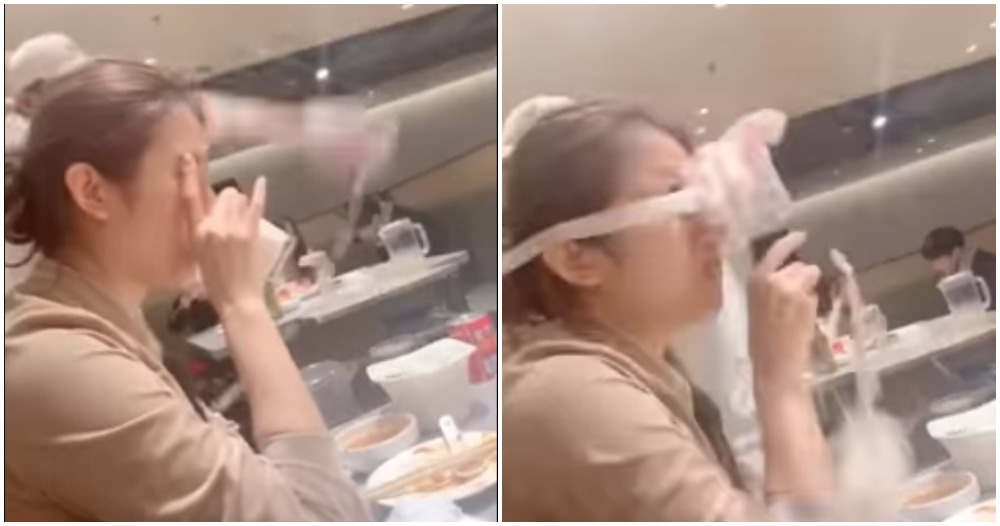 Woman Gets Slapped by Noodle During the Famous Haidilao Noodle Dance - WORLD OF BUZZ 2