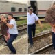 Kind Train Conductor Heroically Carries Elderly Woman Off Train As She Couldn't Get Down Steps - WORLD OF BUZZ 4