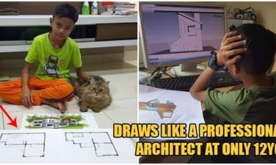 Photos: Talented 12yo Johor Boy Sketches Like A Pro Architect & Lead His House's Renovations! - WORLD OF BUZZ