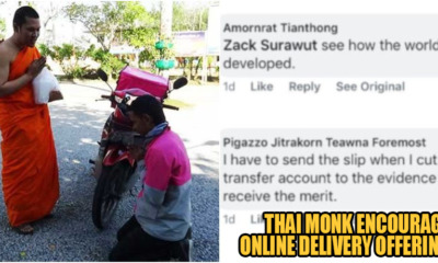 Thailand Monk Now Accepts Offerings Via Delivery Apps - WORLD OF BUZZ