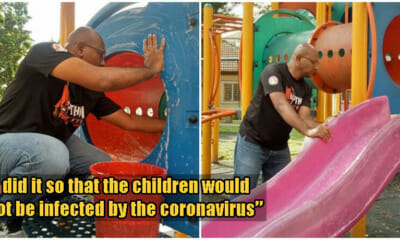 Kind Selangor Man Cleans Local Playground Himself To Protect Children From Coronavirus Infections - WORLD OF BUZZ