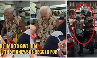 Able-Bodied Ipoh Man Forces Frail & Elderly Grandma To Beg Money For Him - WORLD OF BUZZ
