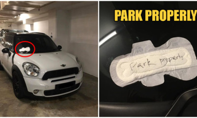 Angry KL Driver Leaves Note On Sanitary Pad & Savagely Sticks It To Windshield Of Illegally Parked Car - WORLD OF BUZZ