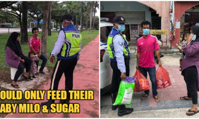Kind Johor Policemen Donates Milk Powder To Poor Family Who Ran Out of Food During MCO Period - WORLD OF BUZZ
