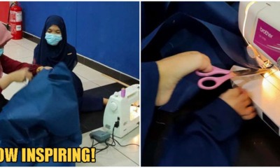 Inspiring M'sian Girl Sews PPE Clothes For Frontliners Despite Not Having Any Hands - WORLD OF BUZZ 2