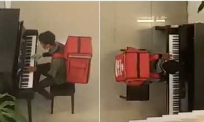 Watch: Abang Delivery Shows Off His Piano Skills While Waiting For The Food To Be Prepared - WORLD OF BUZZ 1