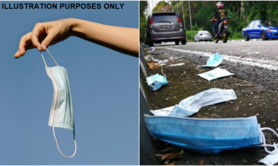 face mask on streets disposed