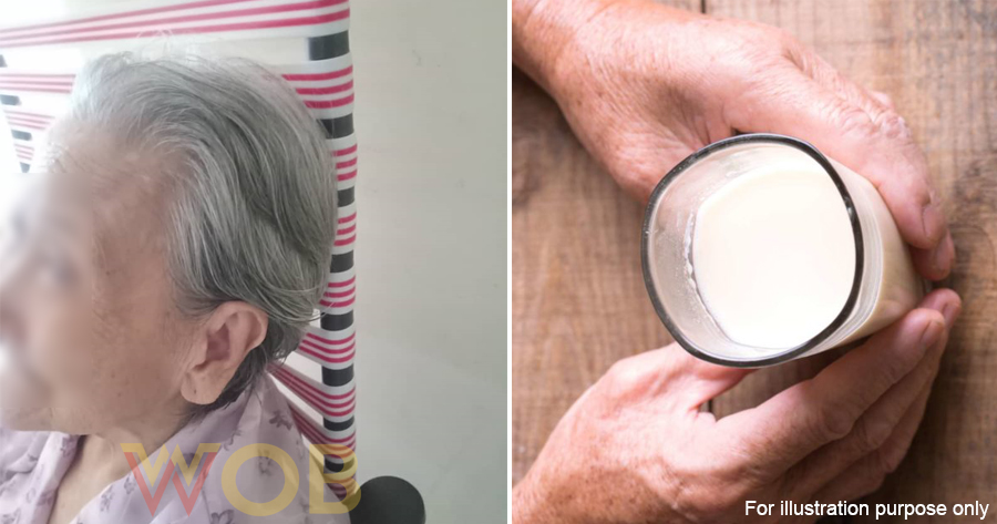 Grandma glass of milk