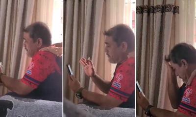Man crying on video