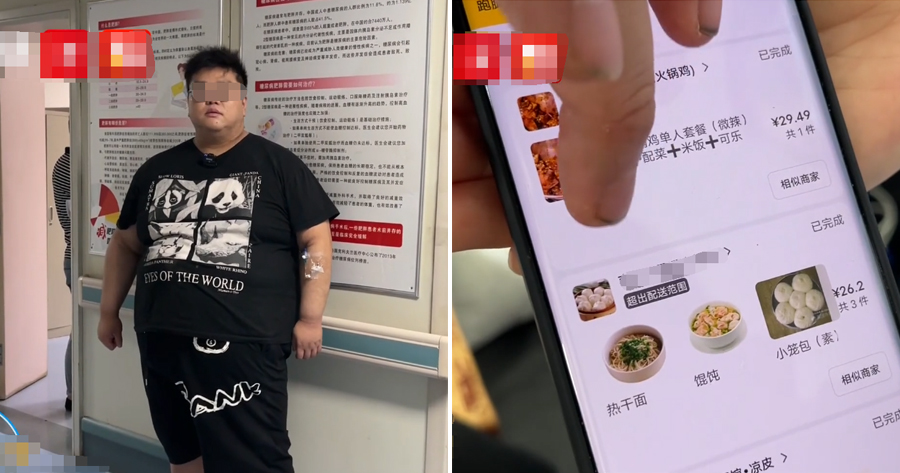 Obese man orders excessive takeouts