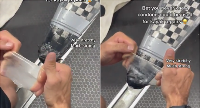 Olympian uses condom to fix kayak at tokyo olympic games