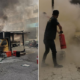 PDRM Helped Extenguish Food Truck Fire