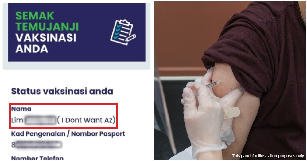 malaysian register for vaccine by stating vaccine preferences and person getting vaccinated with syring e1626849622305