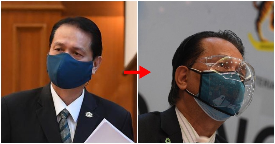 dr noor hisham black mask face shield double mask