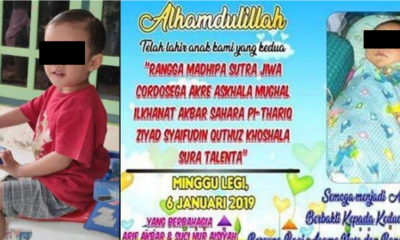 Baby has a name with 19 words