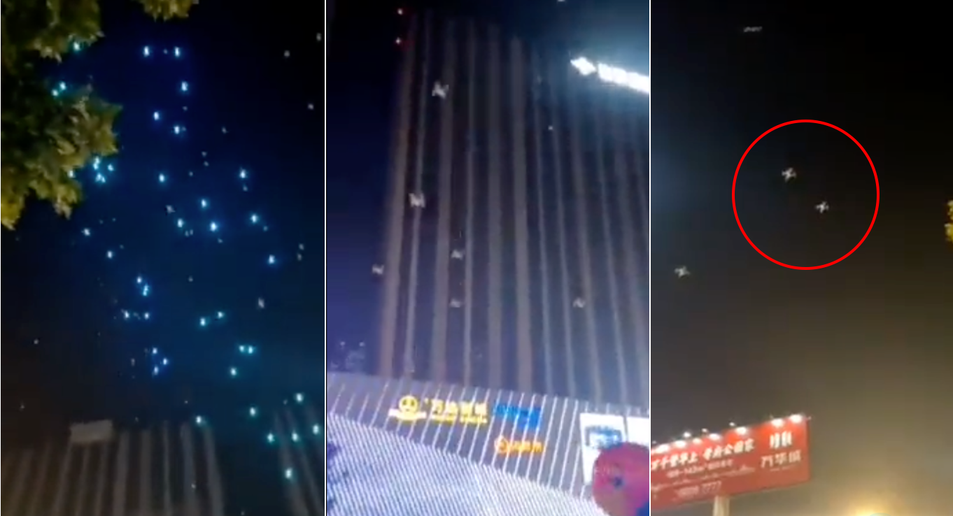 Drones falling from the sky in China