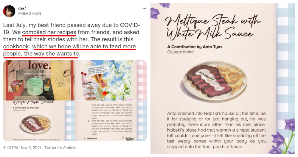 friends create memorial recipe book for covid victim 2