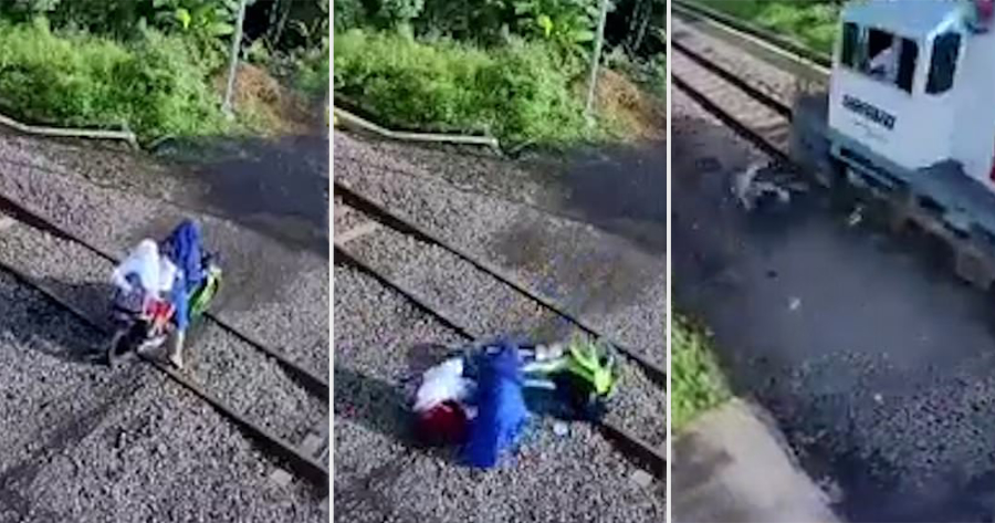 almost hit by train indo