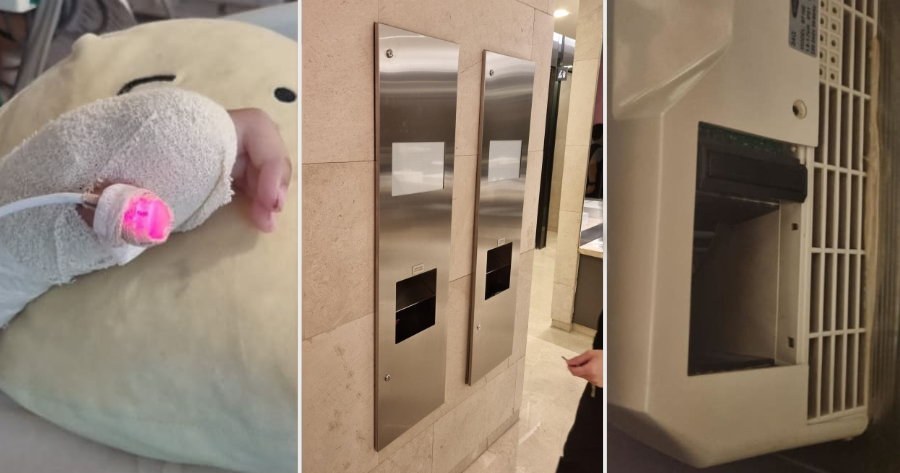 sg hand dryer amputated finger