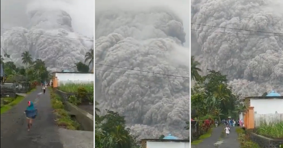 volcano semeru eruption flee
