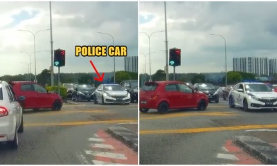 beat red light come face to face with police car