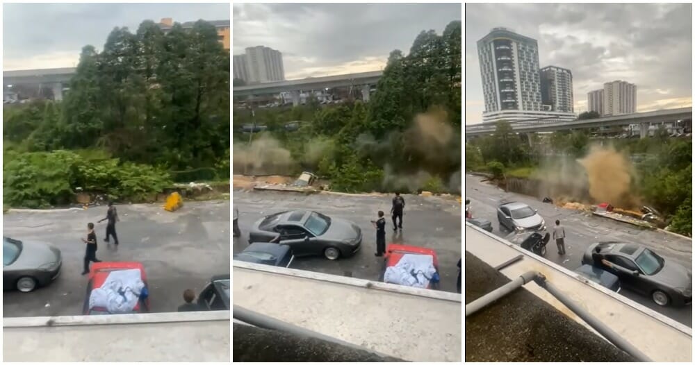 landslide after heavy rain in serdang