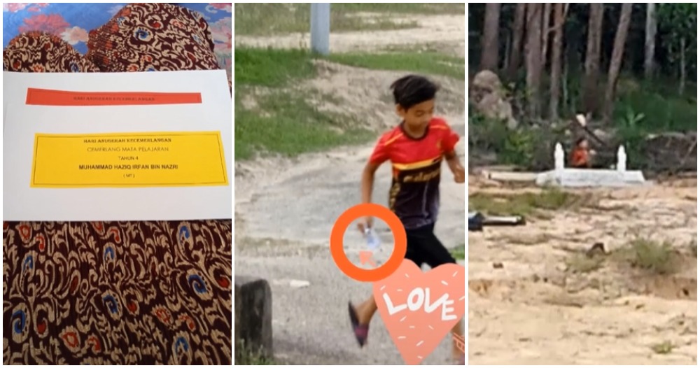 boy brings award to fathers grave