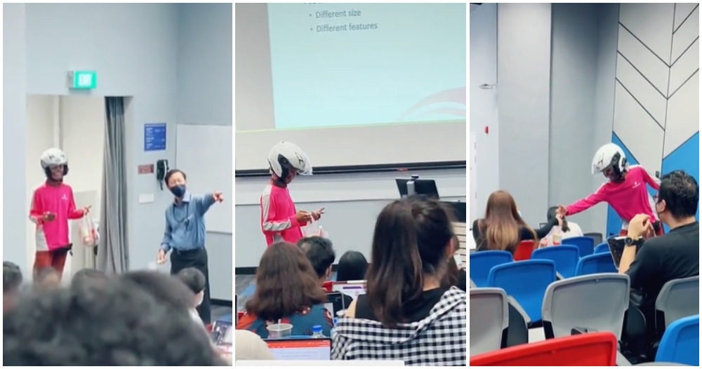foodpanda rider go ito lecture hall to deliver food 1